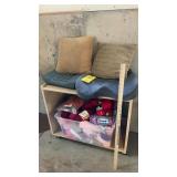 ORTHOPEDIC CHAIR CUSHIONS, PILLOWS, YARN & SHELF