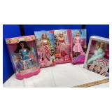 (4) BARBIES HOLIDAY SPARKLE, HOLIDAY WISHES,