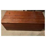 WOOD CHEST/ FOOTLOCKER MEASURES 48"L X 21"W X 18"T