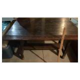 WOOD TABLE, MEASURES 47"L X 34"W X 29"T