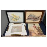 (8) WOOD FRAMED WALL HANGINGS