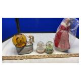 DOLL FURNITURE, SNOW GLOBES, & MISC DOLLS