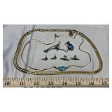 STERLING ASTER B.H. EARRINGS, & MISC NECKLACES