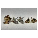 (2) PAIRS OF 10/12K BHG LEAF EARRINGS & ANGEL PIN