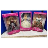 (3) WINTER SPECIAL EDITION BARBIES W/ ORIGINAL BOX