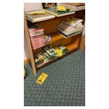 WOOD BOOK SHELF MEASURES 32"W X 9"D X 26"T