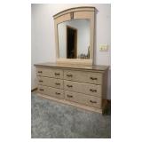 SIX DRAWER DRESSER W/ATTACHED MIRROR