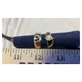 (2) AVON W/GREEN STONE & 14KT. GF RING