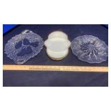 MILK GLASS PLATES & CLEAR GLASS PLATES