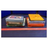 COOK BOOKS, COASTERS, CUTTING BOARD & MISC.