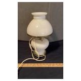 (2) HOBNAIL MILK GLASS LAMPS & S.D. OIL LAMP