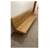 WOOD PEW BENCH MEASURES 90"W X 22"D X 32"T