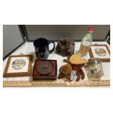 ASSORTED COLLECTIBLES, DOOR KNOBS, SMALL ANVIL