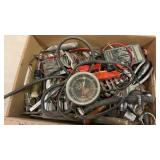 TEST METER, BOX WRENCHES, SOCKETS & MISC TOOLS