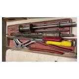 LARGE CHNNEL LOCKS, HAMMER PULLER, SOCKET