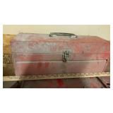 TOOLBOX W/PAINT GUN HOSES & ITEMS