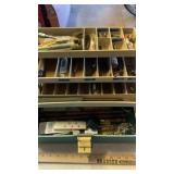 AMMO BOX & TACKLE BOX W/ GUN CLEANING SUPPLIES