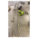 TOW ROPE, RATCHET STRAPS, CRESENT, JUMPER CABLES &