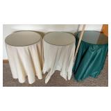 (3) ROUND WOOD SIDE TABLES