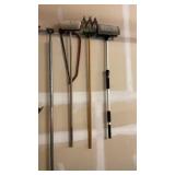 BOW SAW, GARDEN HOE, & MISC HAND TOOLS