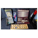 Vintage Backgmammon set in case with other games