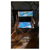 2 tall director chairs,  Foldable with foot rest