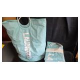 12 canvas bags, unused, marked laundry