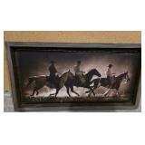 cowboy art with real barbwire frame