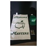 Golf Masters memorabilia, hat, towel, ball