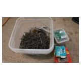 buckets of screws and hardware