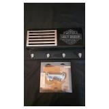 Harley Davidson bar and key rack, handle bar