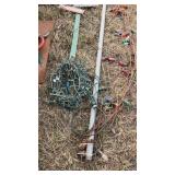 CHRISTMAS LIGHTS, SNOWMAN SIGN, TREE STAND & POLE