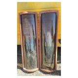 (2) PIECES OF CURVED PLEXIGLASS IN WOODEN FRAMES