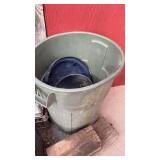 TRASH CAN, LAWN TRACTOR TIRE, HOSES & MISC.