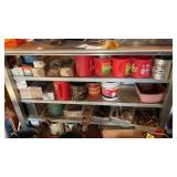 STAINLESS STEEL SHELF W/BOLTS, NAILS & MISC.