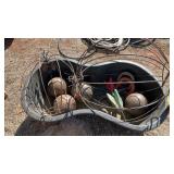 COPPER FLOATS, HORSESHOES, TUB AND MORE