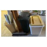 BLINDS, CLOTHES HAMPERS, AND PUSH BROOM