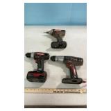(3) CRAFTSMAN 19.2 DRILLS W/ (3) BATTERIES &