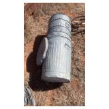 (5) GALV TRASH CANS, WIRE, CABLE & PUMP
