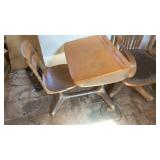 SCHOOL DESK, WOOD OFFICE CHAIR & CABINETS
