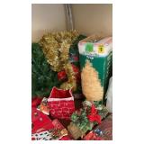 TABLE TOP TREES, PLATTERS, LIGHTS AND MISC