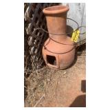 CLAY FIRE POT W/STAND & (6) SHEETS OF LATTICE