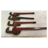(8) ASSORTED PIPE WRENCHES
