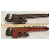 (8) ASSORTED SMALL PIPE WRENCHES & BRACE
