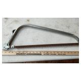 (2) BOW SAWS, HAND SAW BLADES & HANDLES
