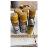 LAWSON EQUIPMENT YELLOW SPRAY PAINT & ASSORTED
