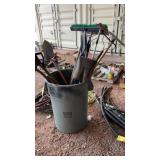 (12) ASSORTED HAND TOOLS & BIN