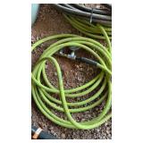(5) LARGER DIA. AIR HOSE W/VALVE & GAUGE & OTHERS