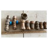 1-1/4" compression curb stop valves, couplings,