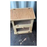 WOOD BOX & TWO DRAWER METAL FILE CABINET